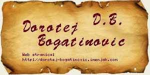 Dorotej Bogatinović vizit kartica